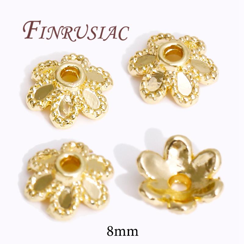 18K/14K Gold Plated Beads Cap For Jewelry Flower Bead Caps Jewelry Making Supplies Spacer Beads DIY Bracelets Accessories