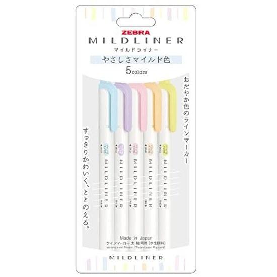Zebra Highlighter Mildliner Soft Mild 5 Color Set WKT7-5C-YC
