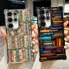 Read Books Illustration Bookshelf Soft Phone Case For Samsung Galaxy S26 Ultra S25 Edge S24 FE S23 Plus S22 S21 + S20 Plating An