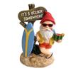 Adorable Resin Garden Gnome Statue with White Beard - Outdoor Handmade Decor