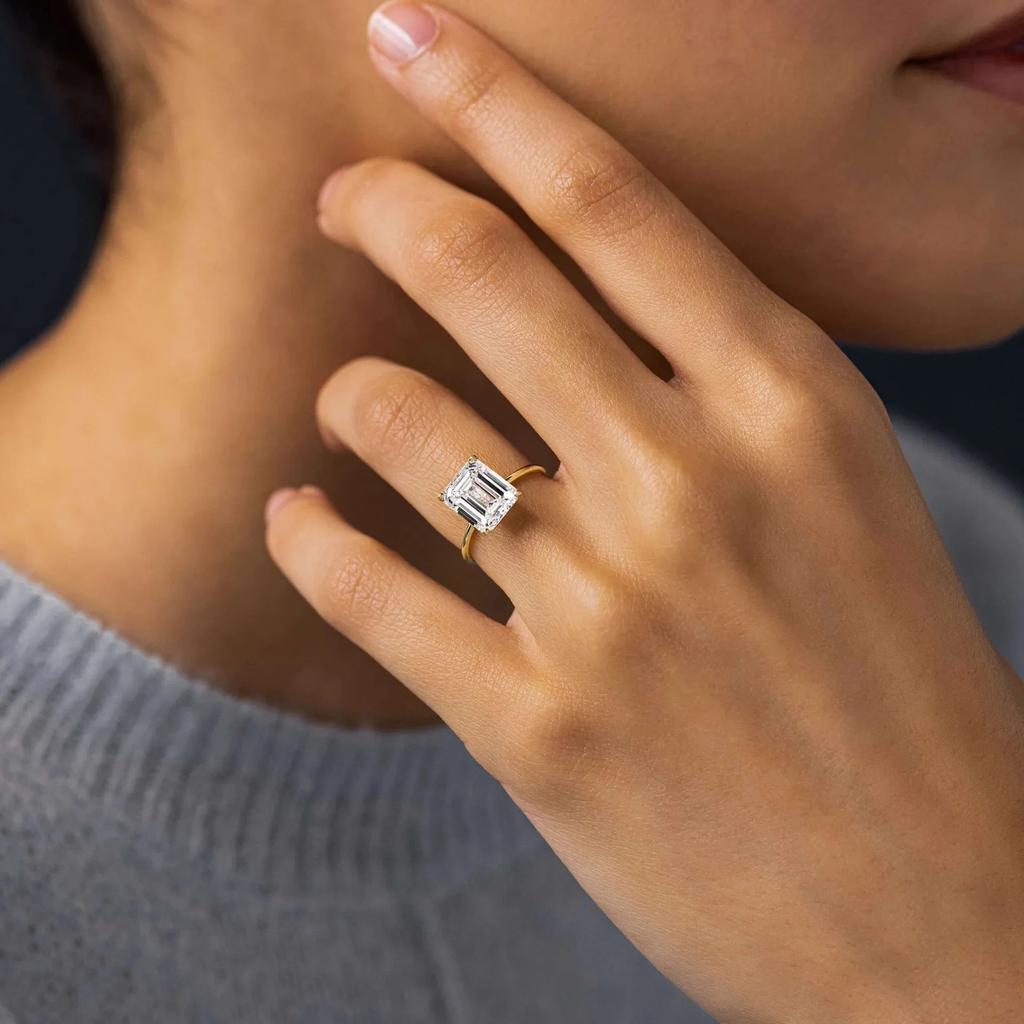 S925 Sterling Silver Ring Women's Light Luxury Fashion Square Europe and America, Engagement Wedding Gift Ring