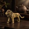 Freestanding Lion Figurine with Detailed Mane VintageInfluenced Golden Intricate