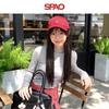 SPAO Women's Slim-Fit Mock Neck Graphic Long Sleeve Tee