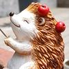 Fishing Hedgehog Figurine Resin Hedgehog Collectible Ornament Miniature Angler Hedgehog Statue for Fish Tank Aquarium