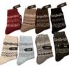 Fall/Winter Retro Warm Feliz Island Snowy Wool Stockings for Women - Thick Mid-Calf Padded Socks