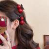 Ankela Rote Kirsch-Klammer: Elegantes Haaraccessoire für Pony, Seitenpartie, hohen Pferdeschwanz oder halb hochgesteckte Frisuren
