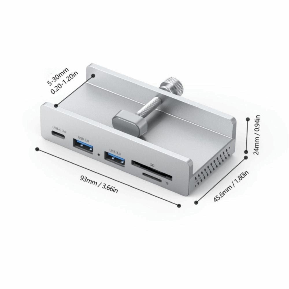 Power Supply USB HUB Clamp USB3.2/3.0/2.0 High Speed HUB Expansion Dock  External Connectivity
