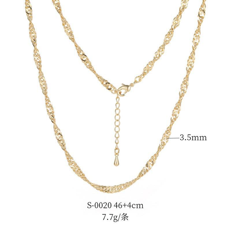 14K Gold Plated Copper DIY Plain Necklace Chain O Twist Snake Multiple Sizes