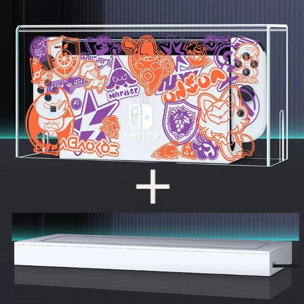 

Рождественский защитный чехол Switch для Switch/OLED Dock, пылезащитный чехол для аксессуаров Nintendo с 20 цветами светодиодной подсветки Anti-Dust