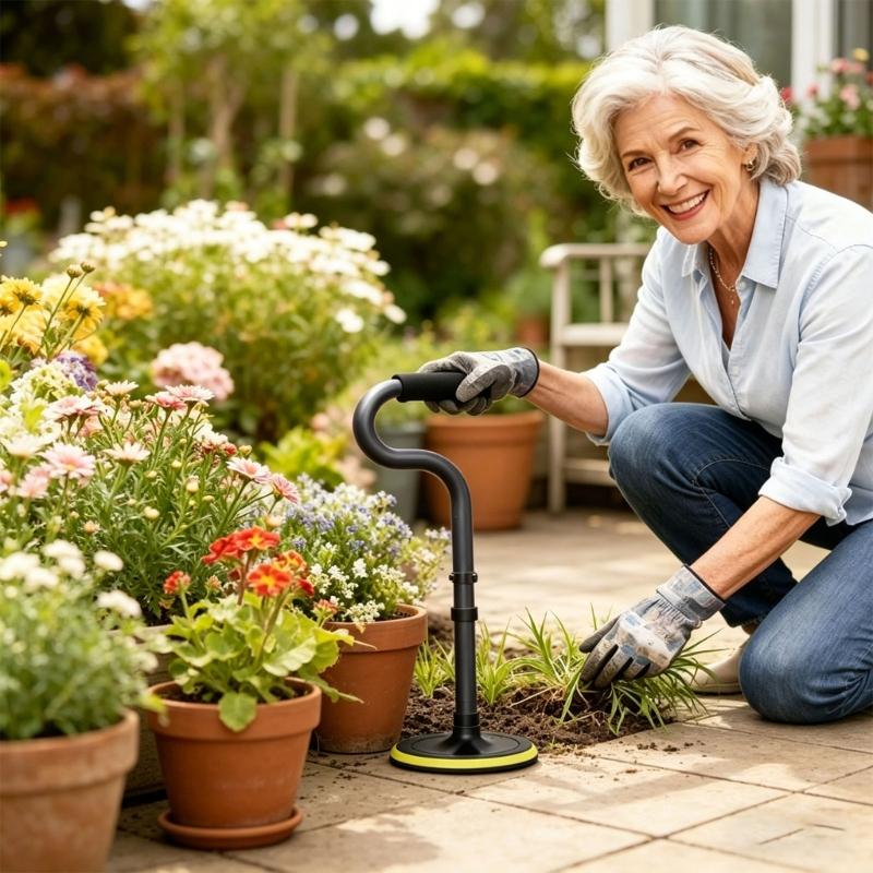 Heavy Duty Gardening Assist Tool 5 Stage Adjustable Stand Up Aid With Wide Stable Base And Convenient Hold
