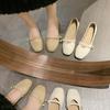 Mary Jane fairy with skirt small leather single shoes female new spring and autumn gentle flat bottom grandma ladle shoes gentle wind