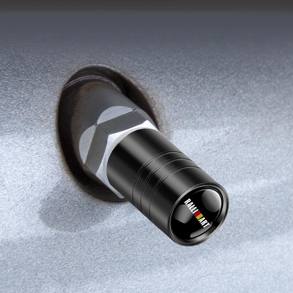 4Pcs Car Styling Metal Tire Valve Stem Caps Rim Accessories Cover For Mitsubishi Outlander Lancer ASX RALLIART Eclipse L200 EVO