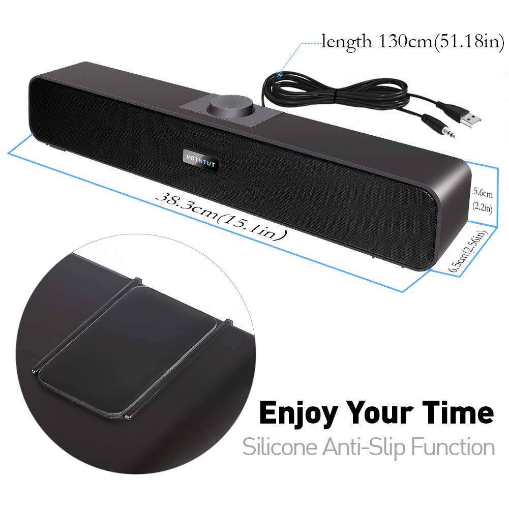 Computer Speakers Wired USB Desktop Speakers Stereo USB Powered Desktop Soundbar Laptop Speakers for PC Tablet Desktop Mobile Phone Laptop MP3 (2021