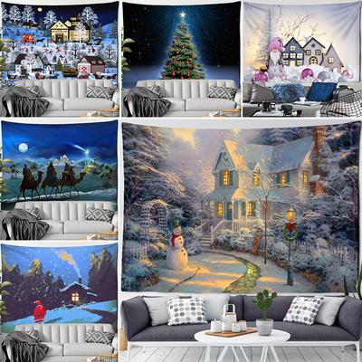 Christmas Snowman Tapestry Wall Hanging Santa Claus Bohemian Gifts Hippie Festive Atmosphere Home Decor