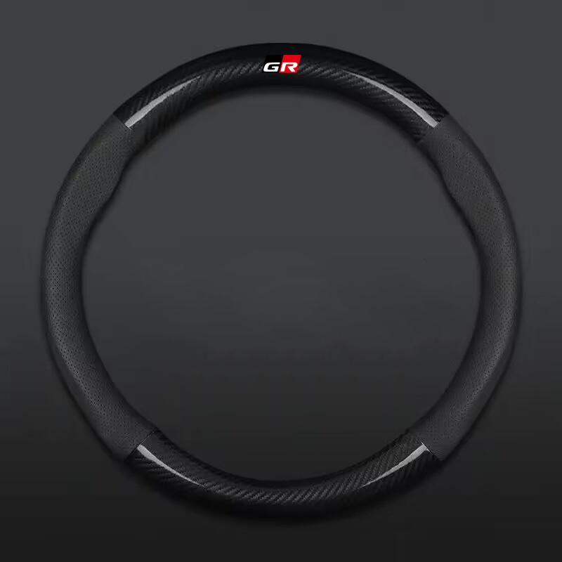 

Super Thin Universal Steering Wheel Cover Genuine Leather Carbon Fiber For Toyota GR Sport Camry Corolla Avanza Yaris Hilux RAV4