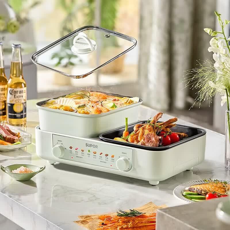 SUPOR 2-in-1 Electric Hot Pot & Grill CN Plug (adapter Included)