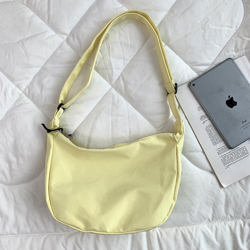 Korean-Style Harajuku Minimalist Waffle Pattern Crossbody Dumpling Bag