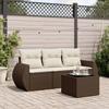 VidaXL Garden Lounge Set with Cushions 4 Pcs, Patio Sofas, Patio Furniture Set, Outdoor Furniture, Brown 3221072