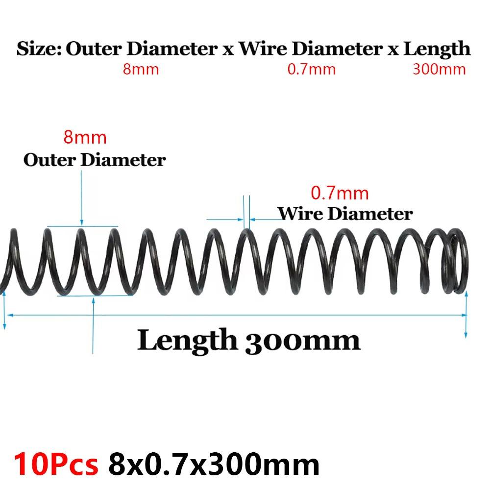 10Pcs Length 300mm Compression Spring Return Spring  for Industrial Machinery Automotive Repair