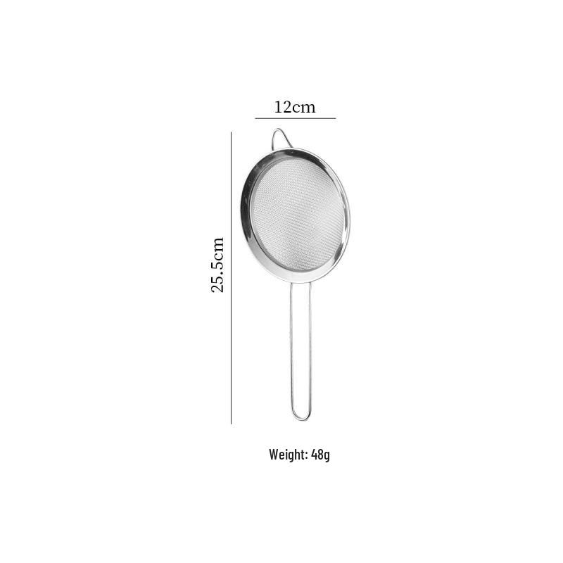 Stainless Steel Kitchen Colander and Sieve with Hook for Soy Milk, Juice, Sesame, Noodles, and Frying