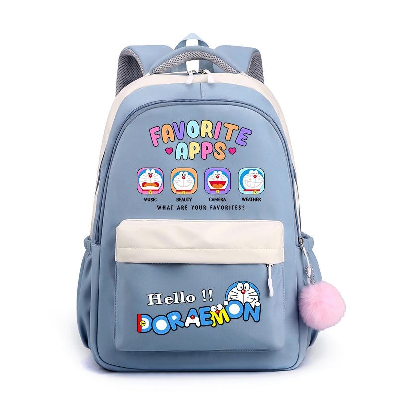 New Animation Peripheral Doraemon School Bag Backpack Cartoon Backpack Large Capacity Student School Bag Stationery