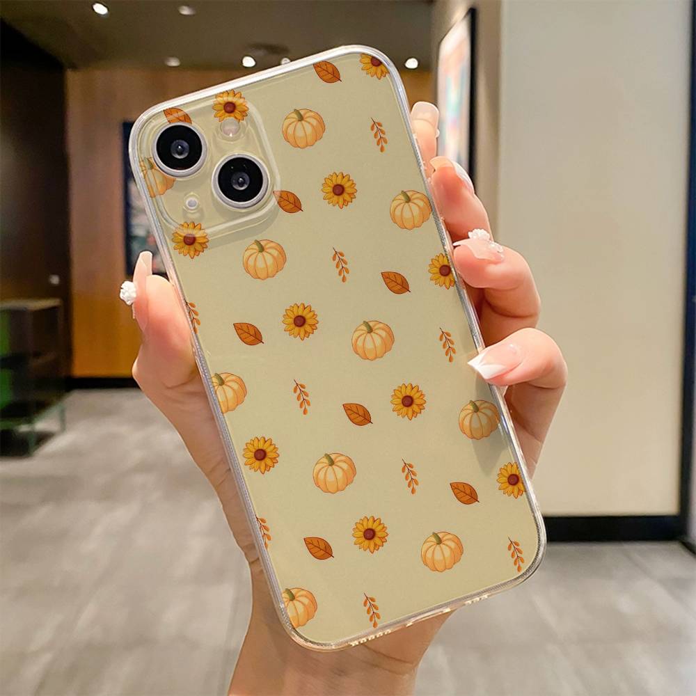 Autumn Leaves Pumpkin  Phone Case For iPhone 17 16e 16 15 14 13 12 11mini Pro Max X XR XSMAX 8 7 Air Plus Soft Cover