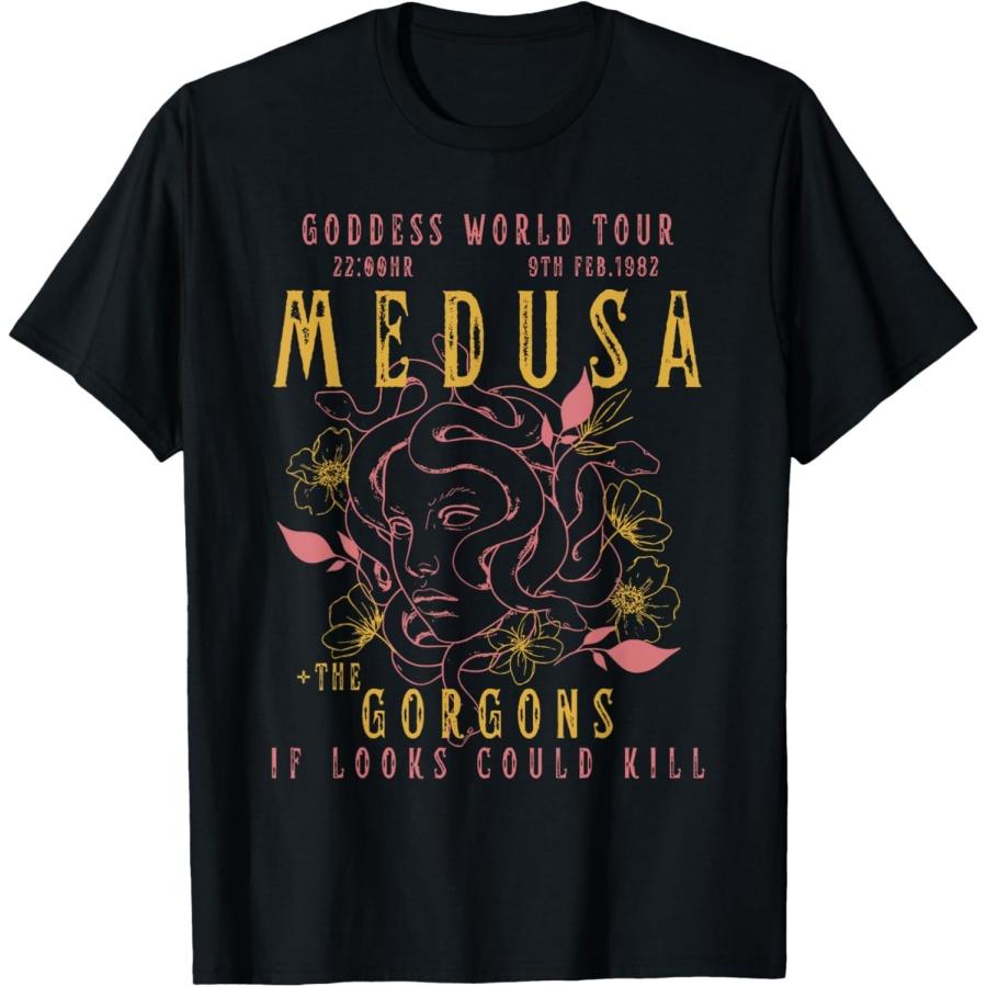 Футболка с принтом The Female Gaze Medusa Distressed Band _ Goddess World Tour(1) S