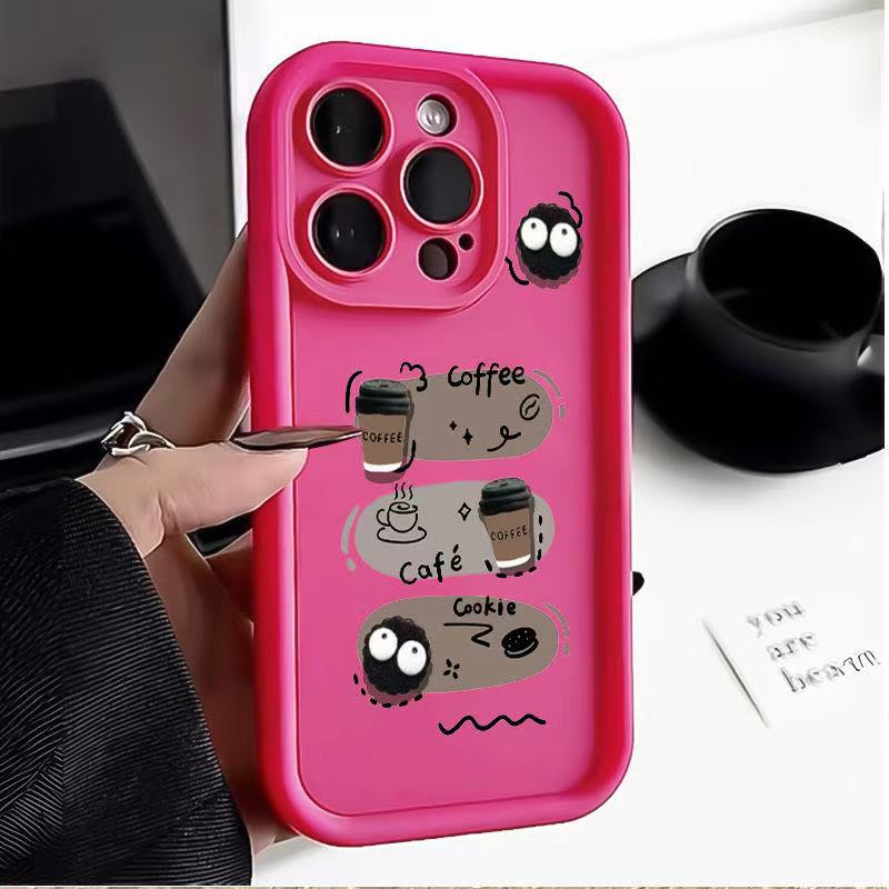 Cute applicable iphone16pro mobile phone case Apple 15 anti-drop 14 briquettes 13promax new 12x coffee