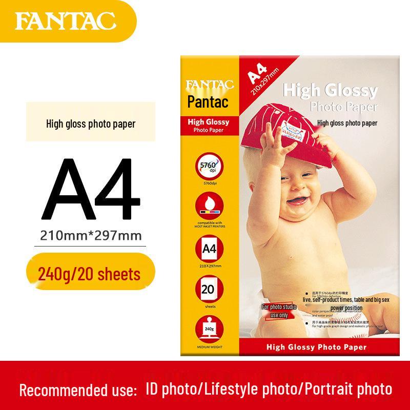 Pantec High Gloss Waterproof Photo Paper, 6"x5"x7", 210g, 4R, A4, Matte, Inkjet Compatible.