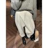 Women Casual Loose Pockets Woolen Suit Pants Autumn Winter High Waist Thicken Korean Ladies Solid Harem Trousers