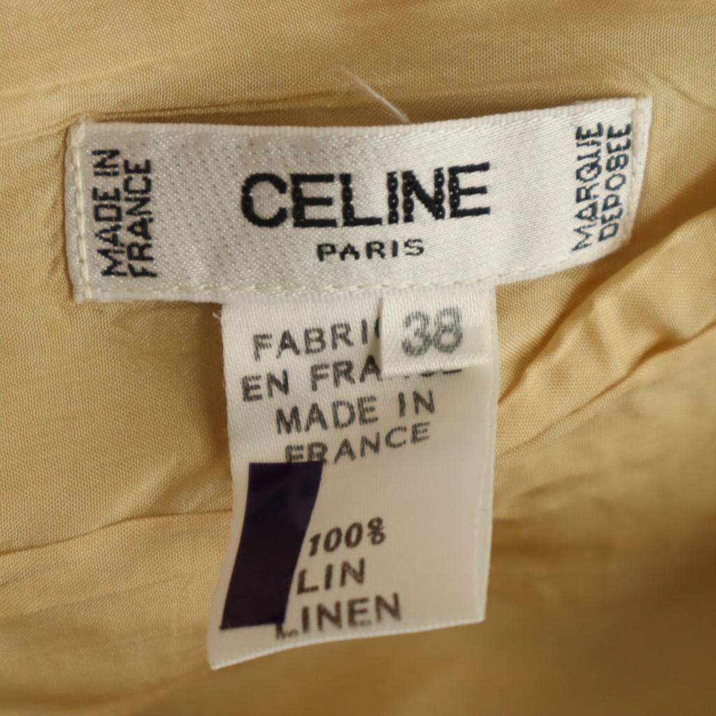 CELINE French linen Midi length Tight Skirt 38 beige Women Used