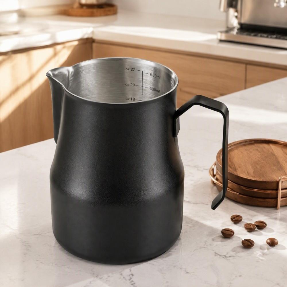 Stainless Steel Milk Frothing Pitcher Black Color Coffee Frothing Jug For Bar