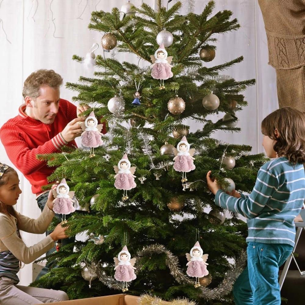 Angel Doll Prop Christmas Tree Hanging Drop Ornaments Hanging Pendant Xmas Angel Girl Doll Pendant Party Gift Cloth Wing