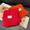 Autumn and winter monochrome dual-purpose extended warm knitted soft waxy skin-friendly wool scarf shawl schoolgirl