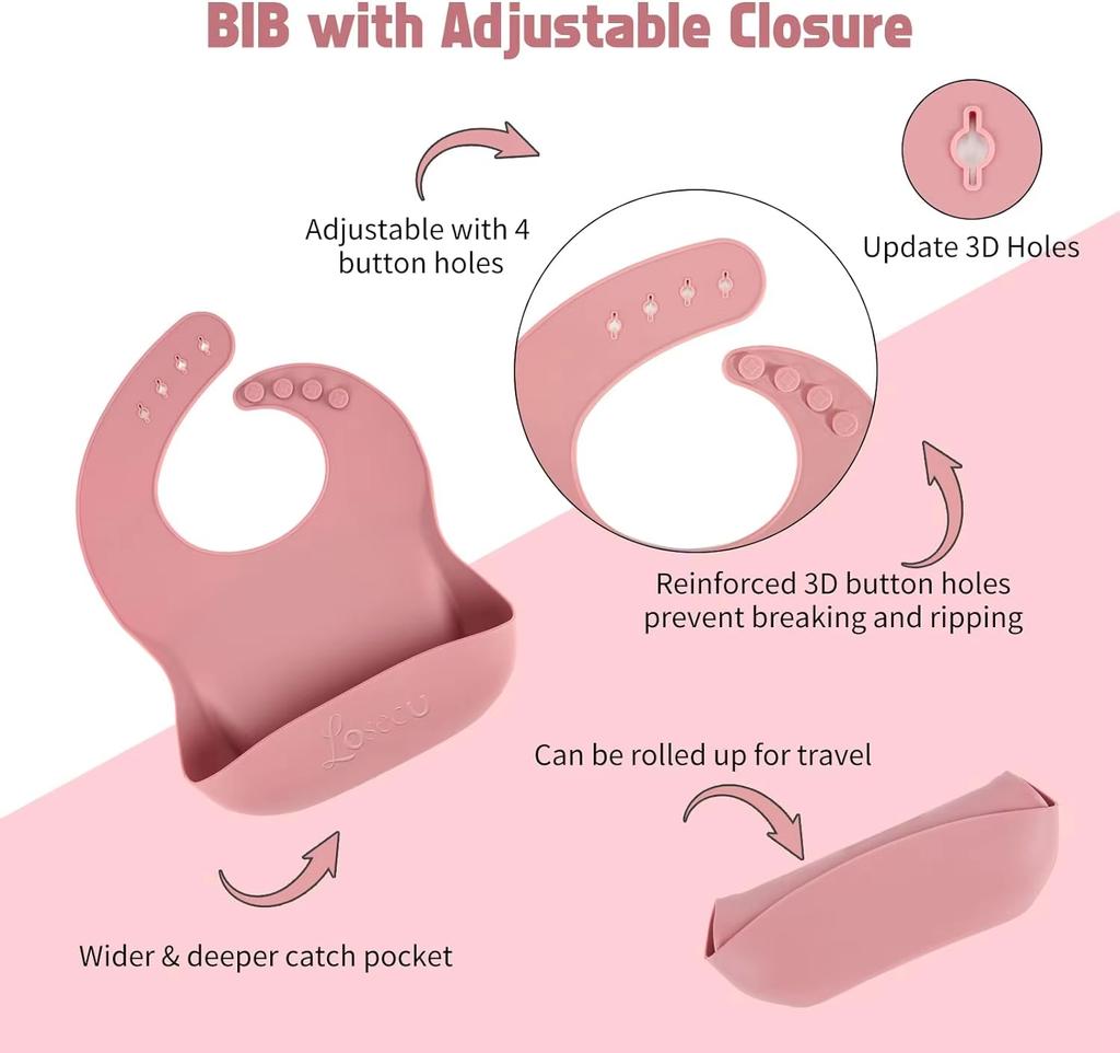 9 delar/set BPA-fri Silikon Baby Matningsset Sugkoppsskål Delad Middagstallrik Mug med Sugrör Sked Gaffel Justerbar Haklapp Barnservis