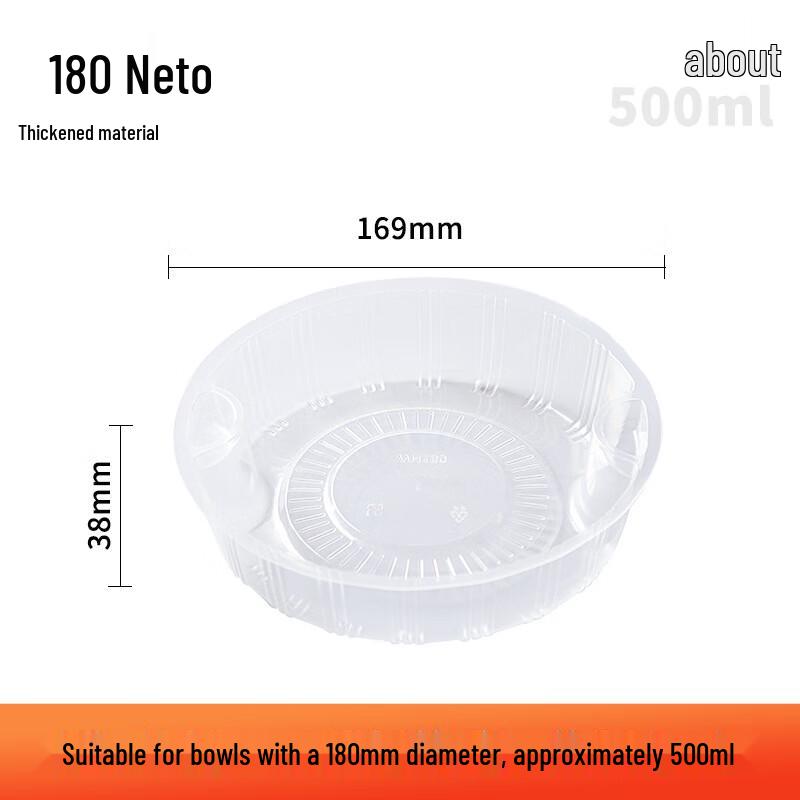 Ronghe Disposable Red & White Takeaway Food Containers 180mm Caliber