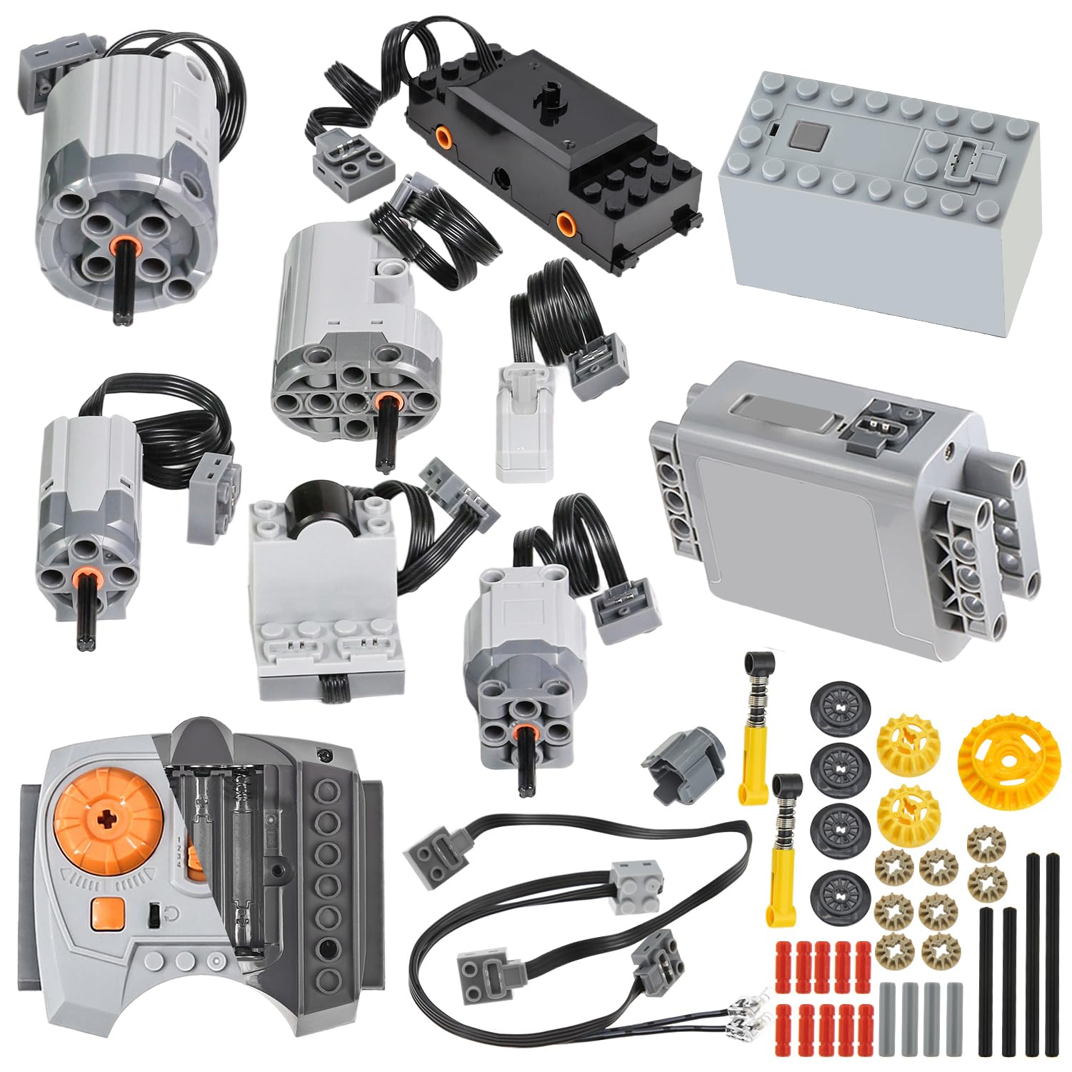 

BrickBounty 48-Piece Power Functions Motor Set, Motor Kit Technic Parts for STEM Building Blocks, Control Function Replacement Parts for MOC Blocks