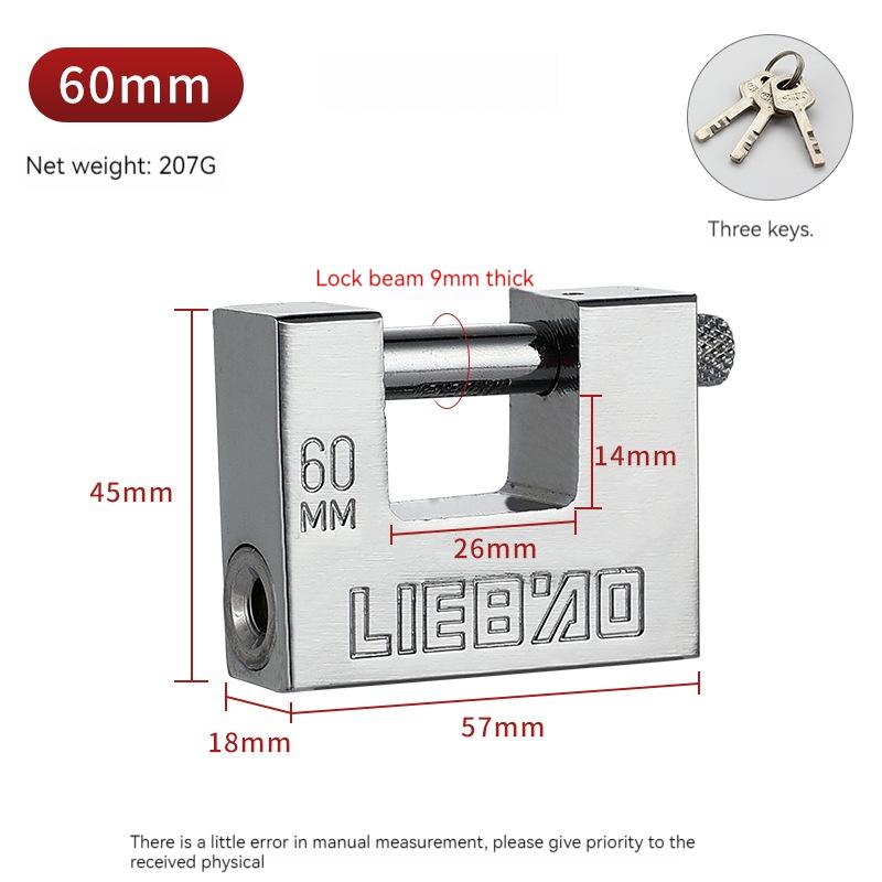 Stainless Steel Padlock Security Safety Lock Antique Horizontal Opening Anti-ancient Horizontally Open Rectangular Blade Padlock