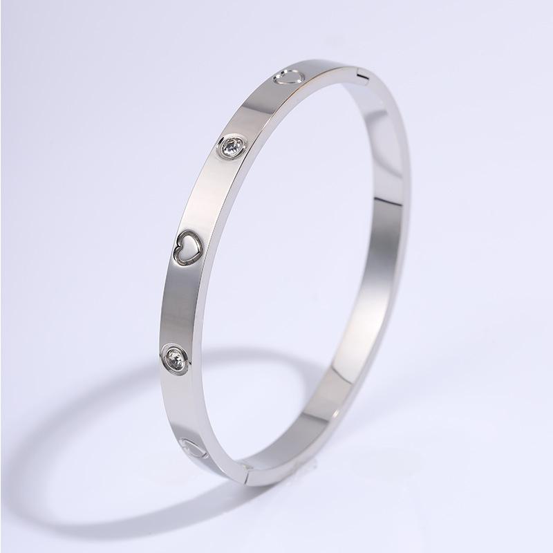 Classic titanium steel bracelet for women, popular fashion light luxury bracelet, ten diamond gold bracelet for girlfriends