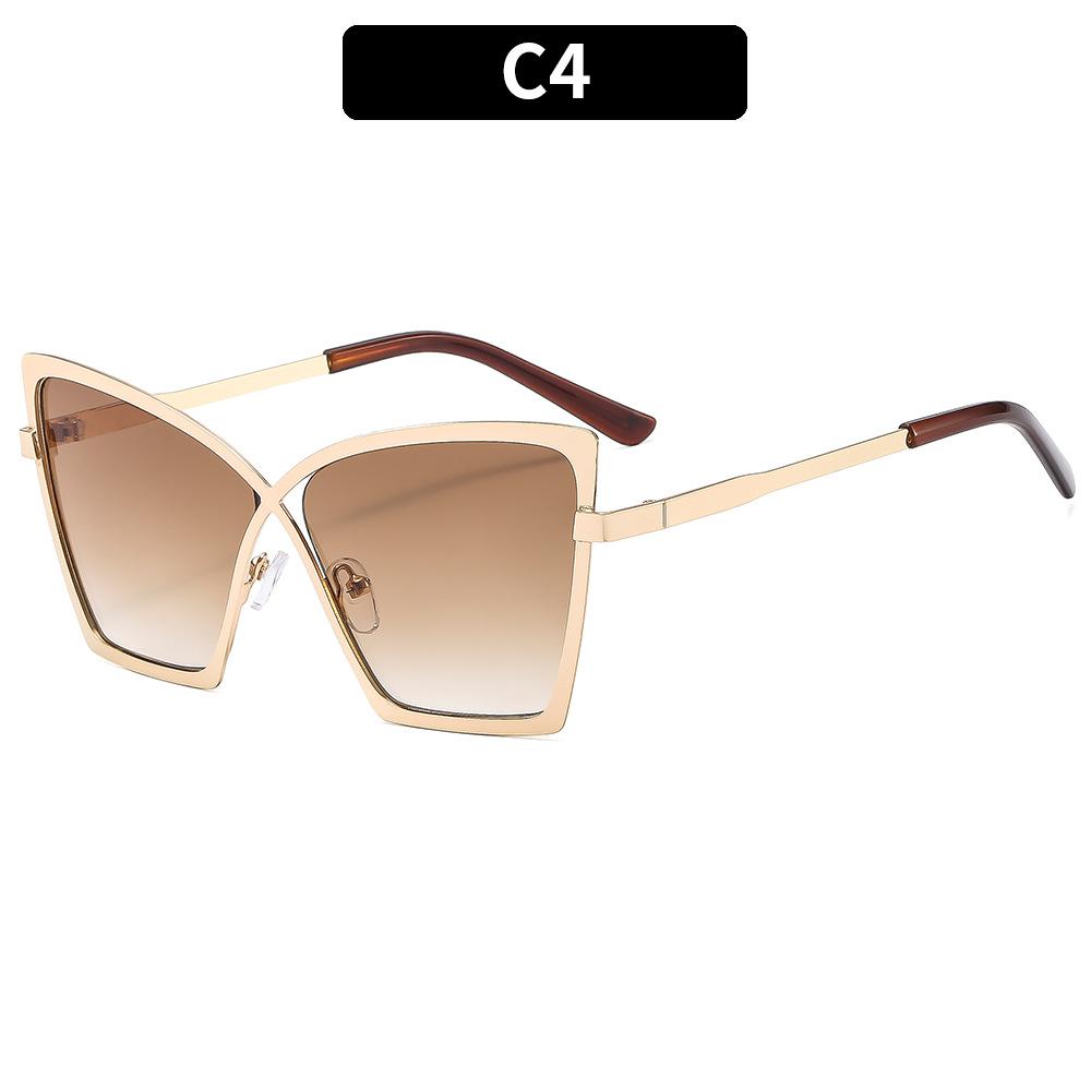 New Large Frame Metal Anti Blue Light/sunglasses Non Prescription Flat Glasses Fashionable Retro Eyeglass Frame