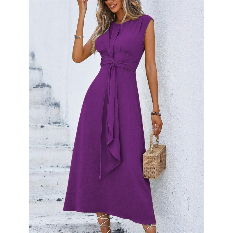 Summer Women Dress Casual Ladies Skirt Summer Fashion Kinked Sleeveless Dress
