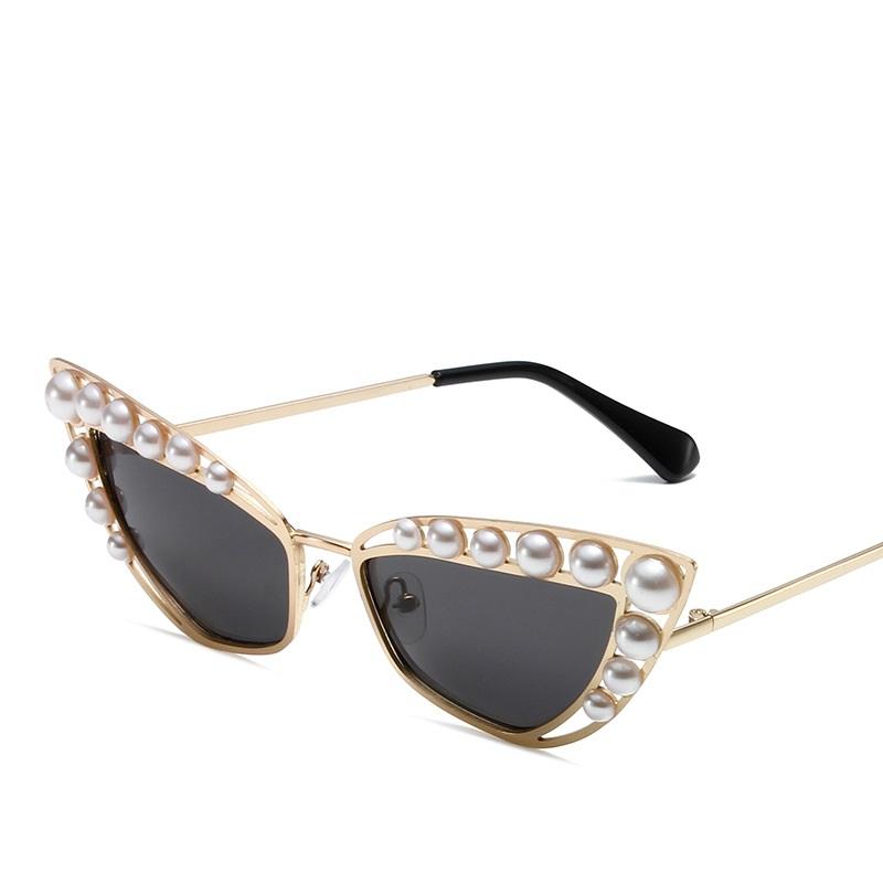 Cat Eye Sunglasses Women Designer Fashion Sexy Metal Frame UV400 Sun Glasses Cateye Shades Diamond Ladies Eyewear
