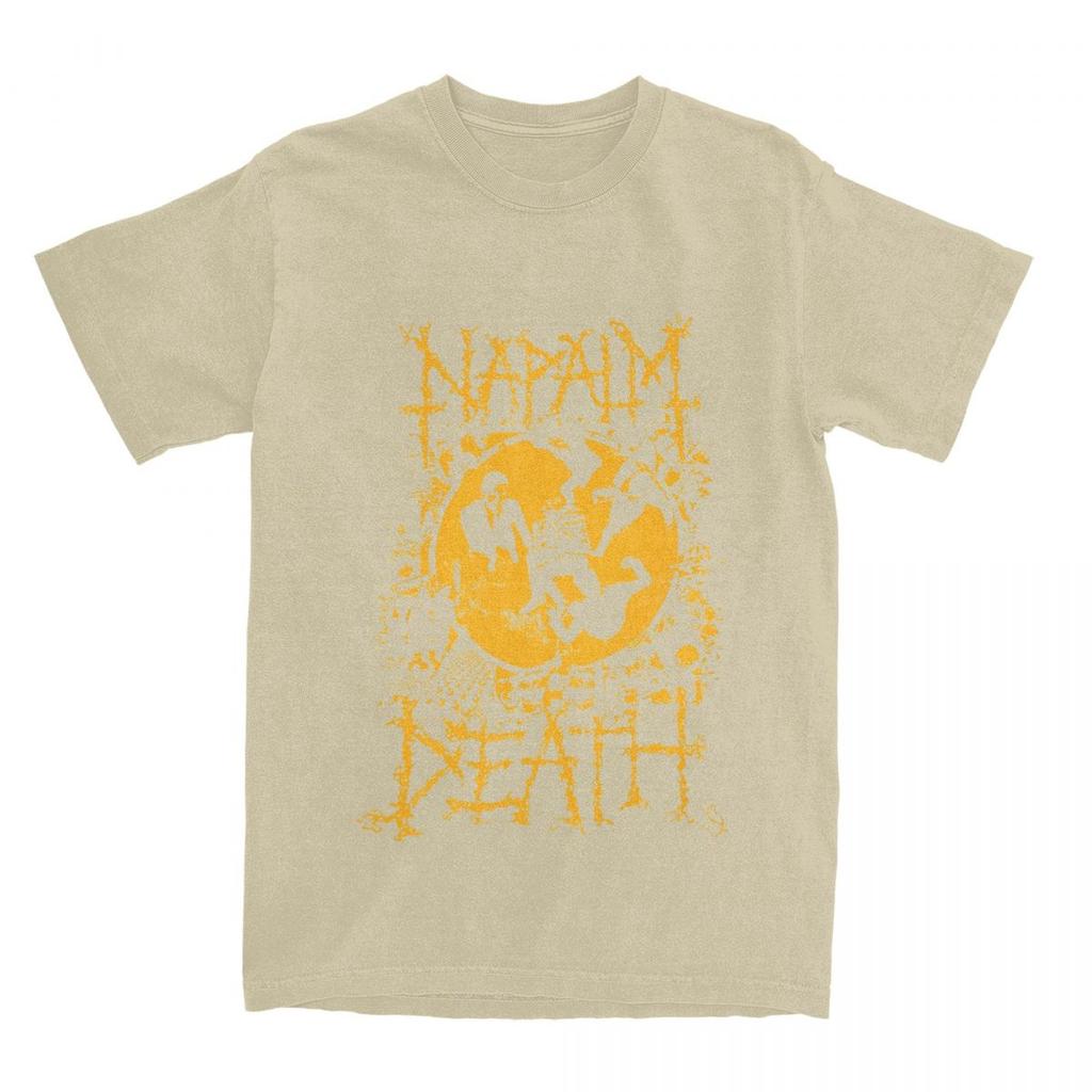 Herr Dam Napalm Death Musikband T-shirt Death Metal 100% Bomull Toppar Fantastisk Kortärmad Rundhalsad T-shirt Stor Storlek Skjorta