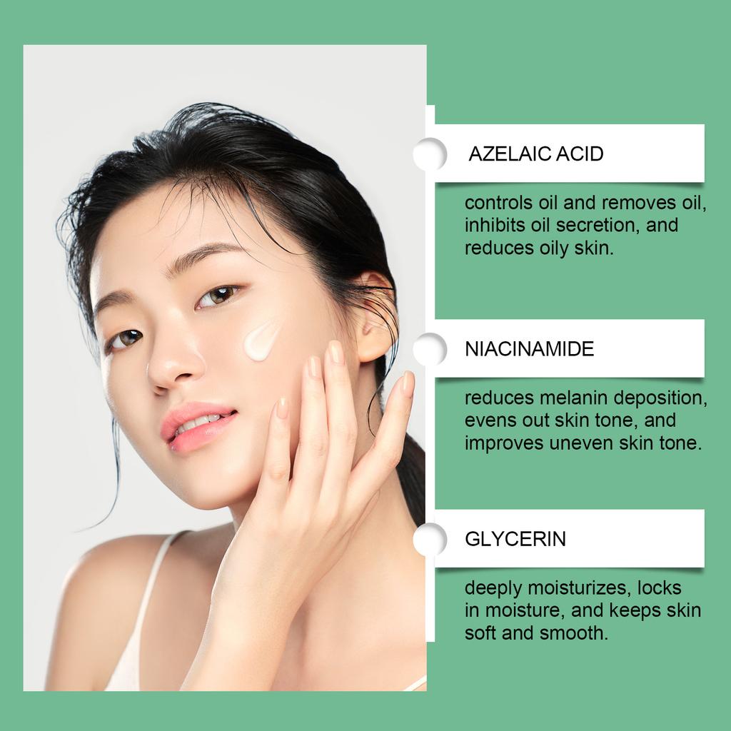 Azelaic Acid Essence Cream Repairs, Moisturizes and Nourishes The Face, Controls Oil and Hydrates, and Is A Gentle and Refreshing Cream