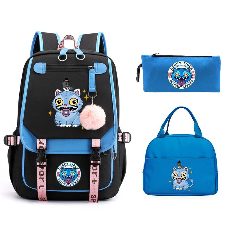 The Witch Hunter Girl Group Has the Same Peripheral Cartoon Korean Version Schoolbag Set, Cross-border Campus Trend, Primary and Secondary School