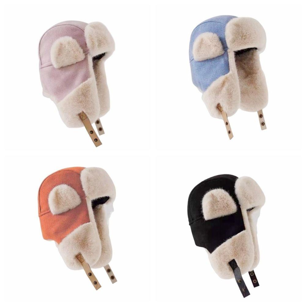 Thickened Winter Plush Hat Fleece Earflap Hat Fashion Ear Protective Hat Women
