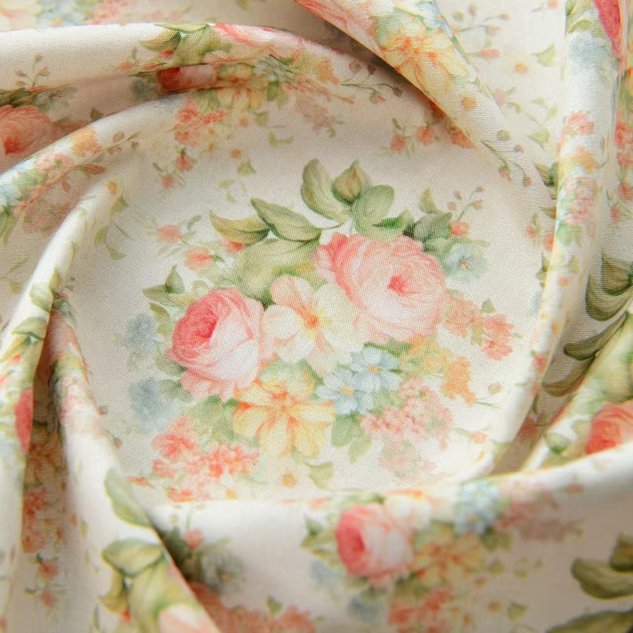 40s Poplin 100% Cotton Fabric French Vintage Oil Painting Style, DIY Handmade Material, Pure Cotton Cloth for Shirts, Dresses