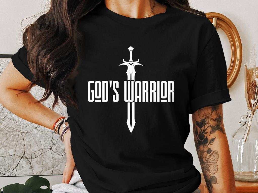 God's Warrior T-Shirt, Christian Sword Shirt, Religious Faith Tee, Jesus Apparel, Godly Gift, Christianity Clothing, Warrior of God Top