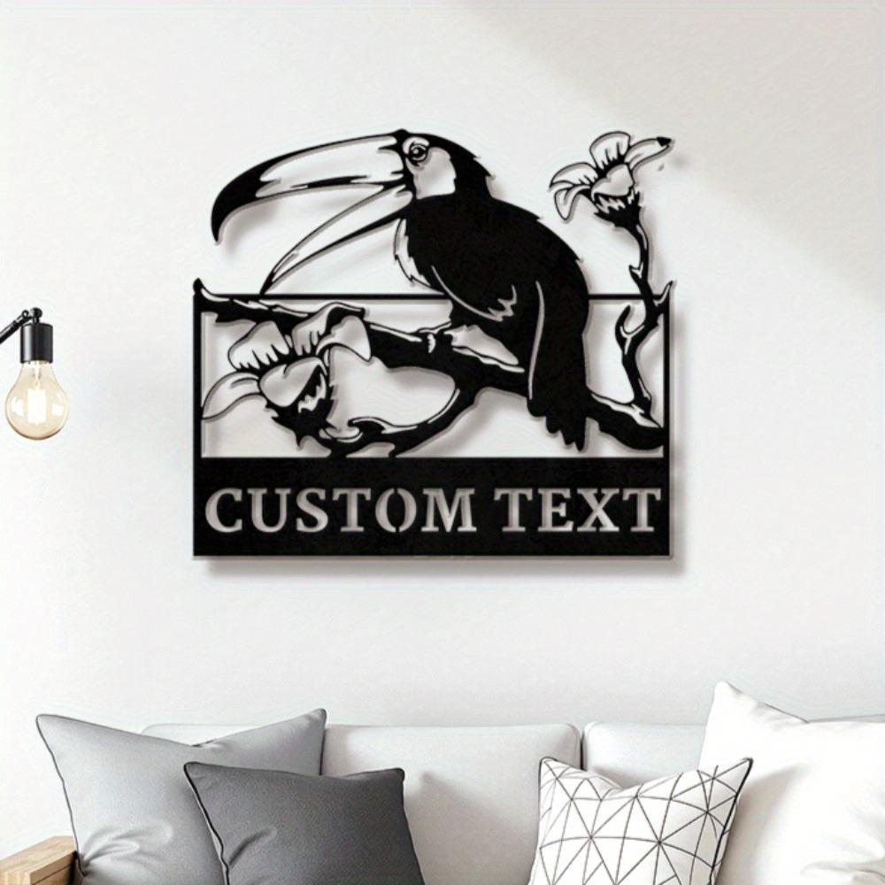 Toucan Bird Metal Wall Art Outdoor Garden Decor Courtyard Sign