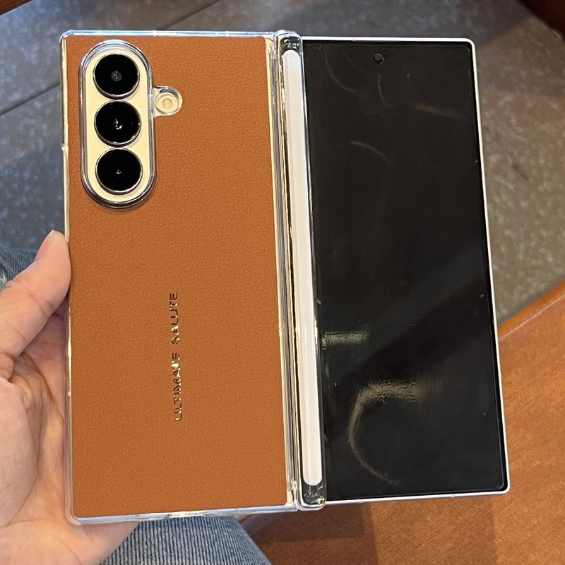 

Suitable for Samsung Zfold7 Mobile Phone Case 6 Magnetic Suction Double Sided Central Shaft Anti Fall Business Advanced Extraordinary Leather Pattern Samsung Z Fold6